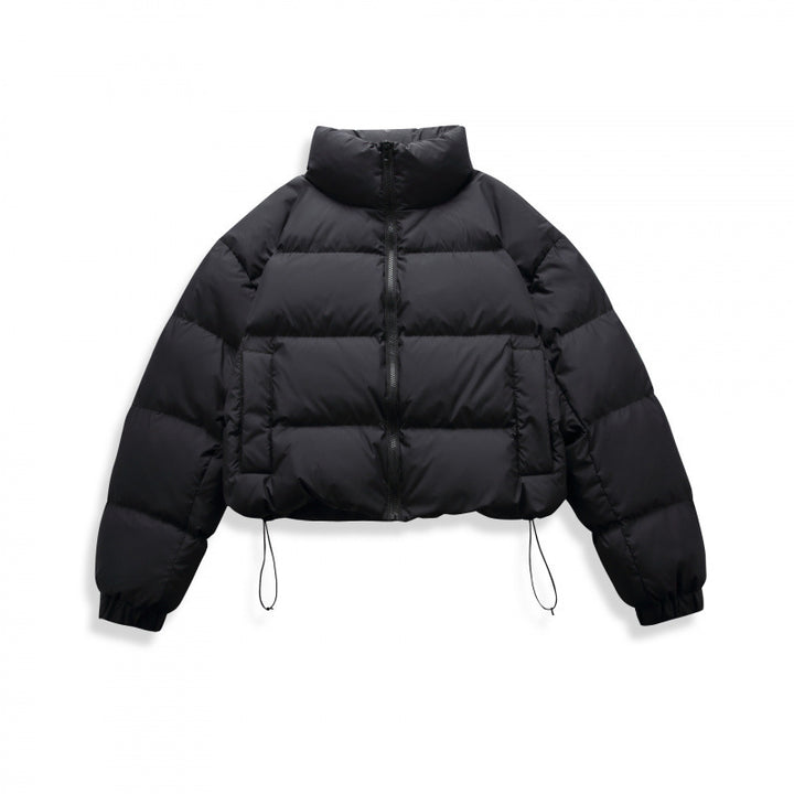 Women's short quilted winter jacket in cropped style with high stand-up collar Mune Fashion