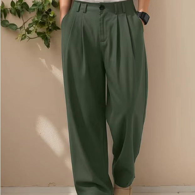 Women's Wide High-Waist Cargo Pants with Pleats, Adjustable Hem & Utility Belt Mune Fashion