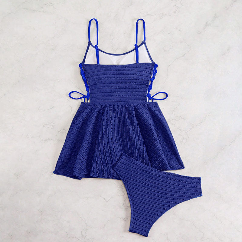 Ladies Tankini Set with Ruffle Cut and Adjustable Straps Mune Fashion