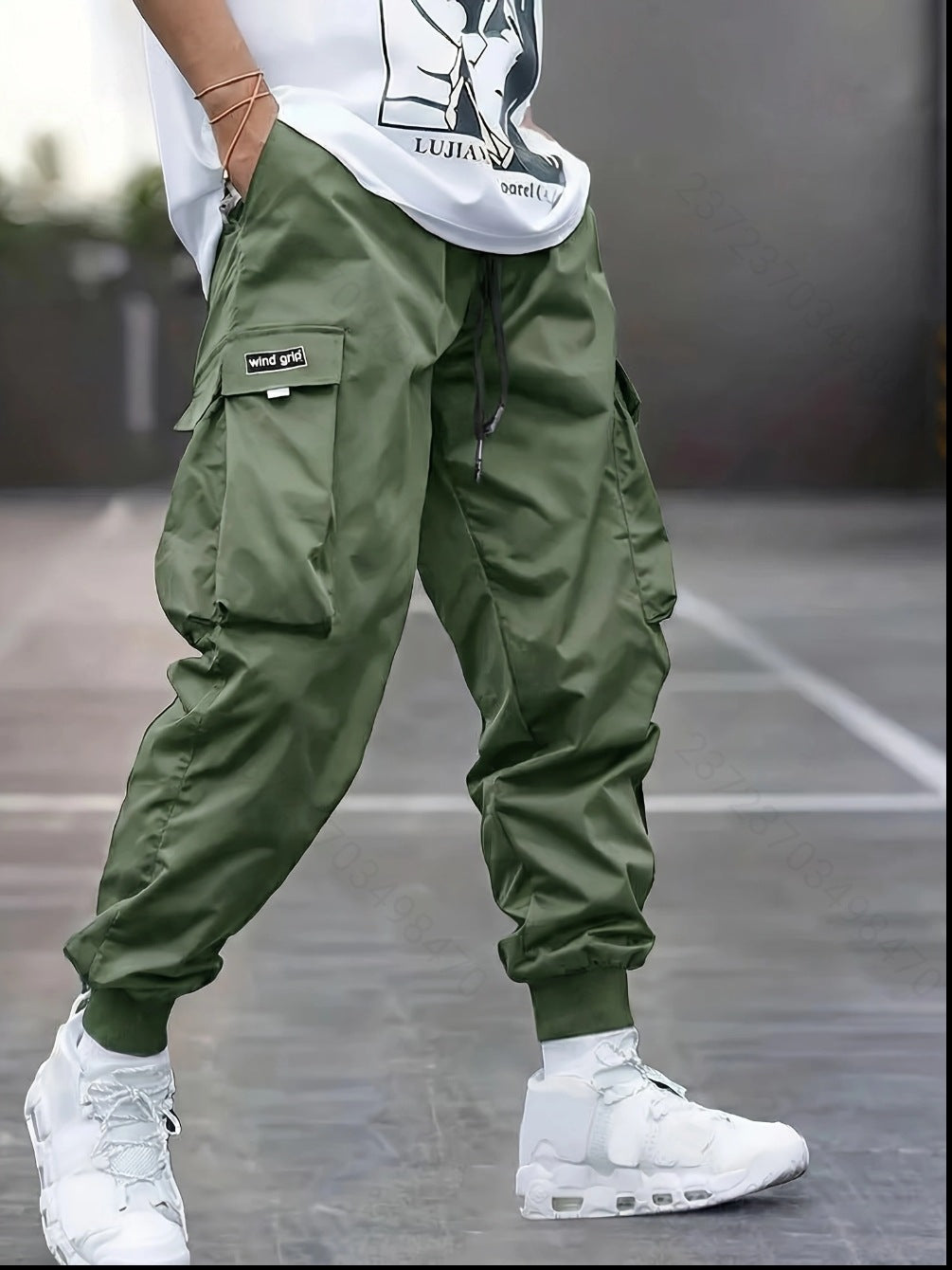 Men's Tapered Cargo Jogger Pants with elastic drawstring, reinforced flap pockets & ribbed ankle cuffs Mune Fashion