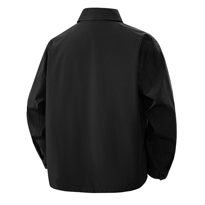 Men's overshirt coach jacket in urban utility style with snap button placket and angled zip pocket Mune Fashion
