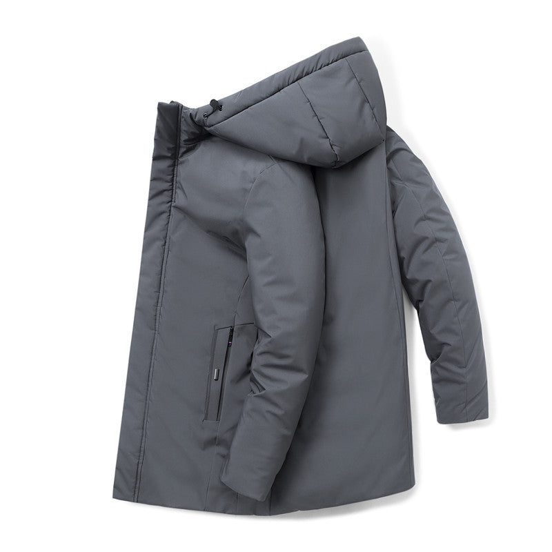 Men's modern urban long parka with concealed zip placket and ergonomic hood Mune Fashion
