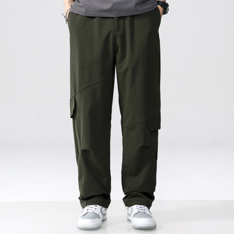 Men's cargo pants in utility look with relaxed fit, multiple thigh pockets and elastic waistband Mune Fashion