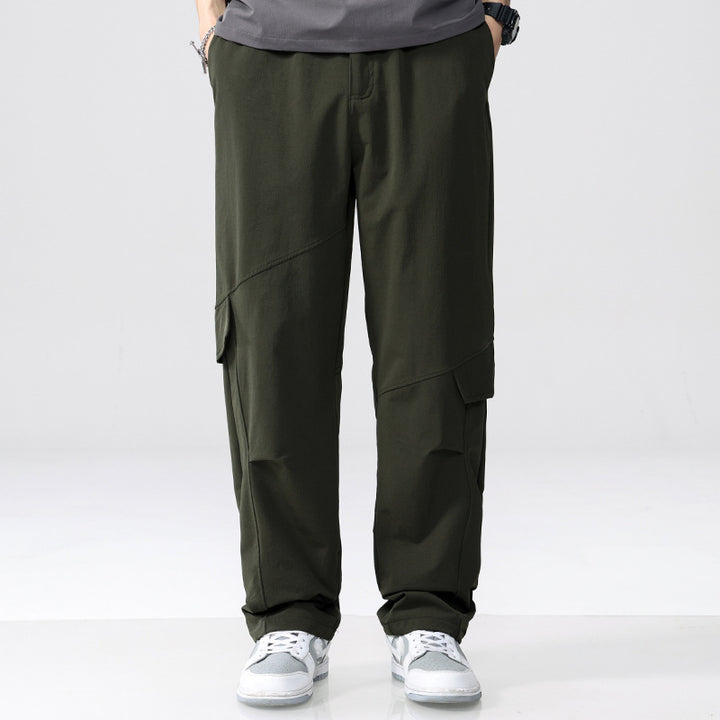 Men's cargo pants in utility look with relaxed fit, multiple thigh pockets and elastic waistband Mune Fashion