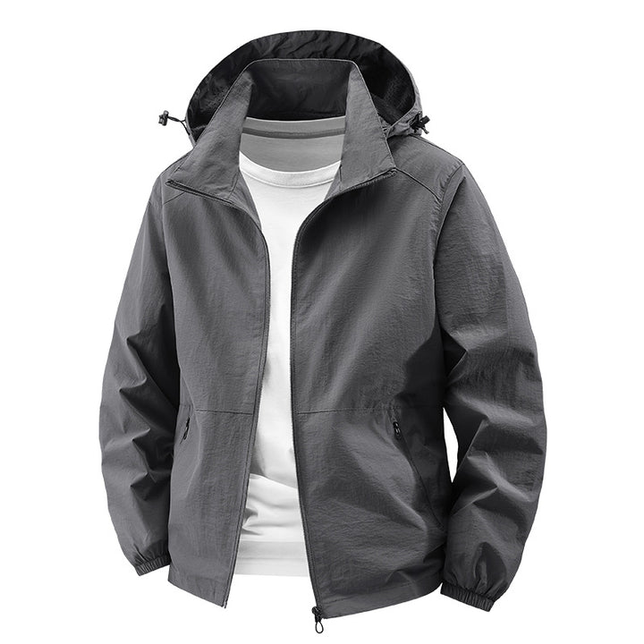 Men's packable windproof softshell hooded jacket with adjustable hood Mune Fashion
