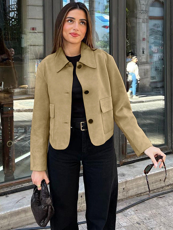 Ladies short-cut suede jacket