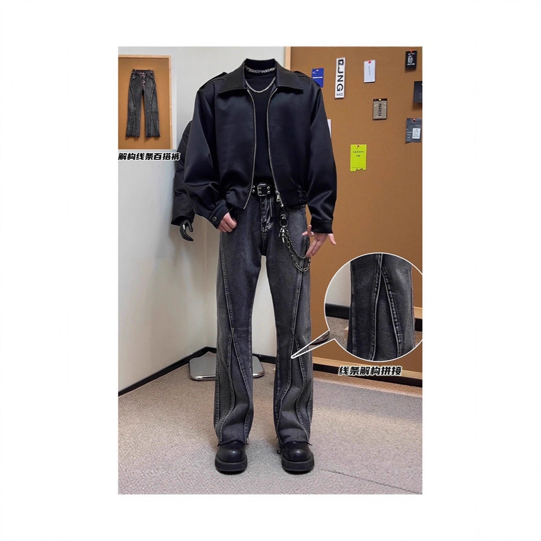 Men's Fashion High-Waist Jeans Mune Fashion