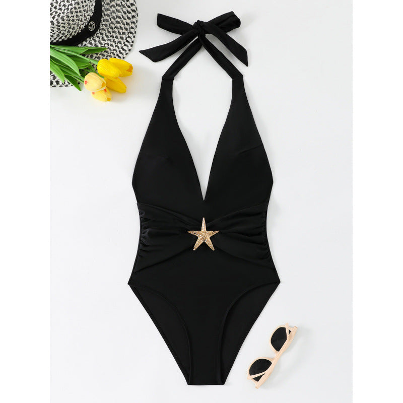 Women's Elegant Monokini with Ties Halterneck Mune Fashion