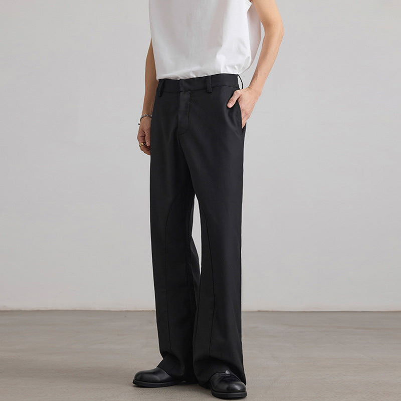 Men's Wide Pleated Trousers with Wide Leg and Belt Loops Mune Fashion