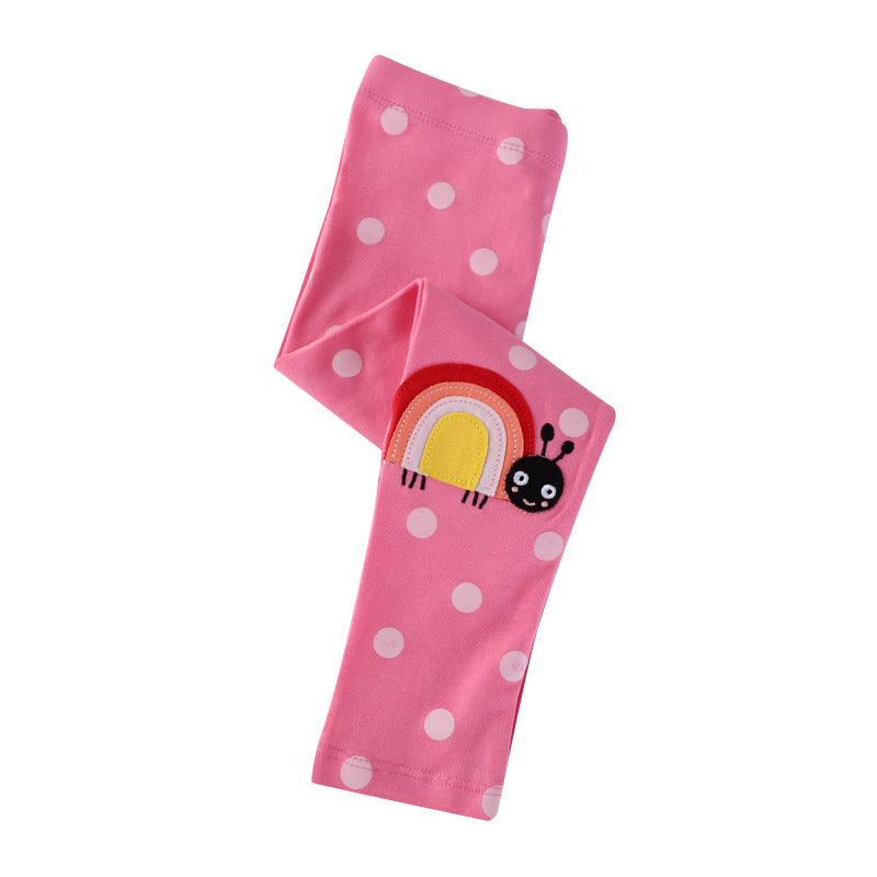 Girls leggings with cheerful snail and polka dot design Mune Fashion