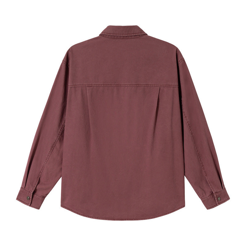 Women's relaxed shirt jacket made of cotton twill with asymmetric breast pocket Mune Fashion