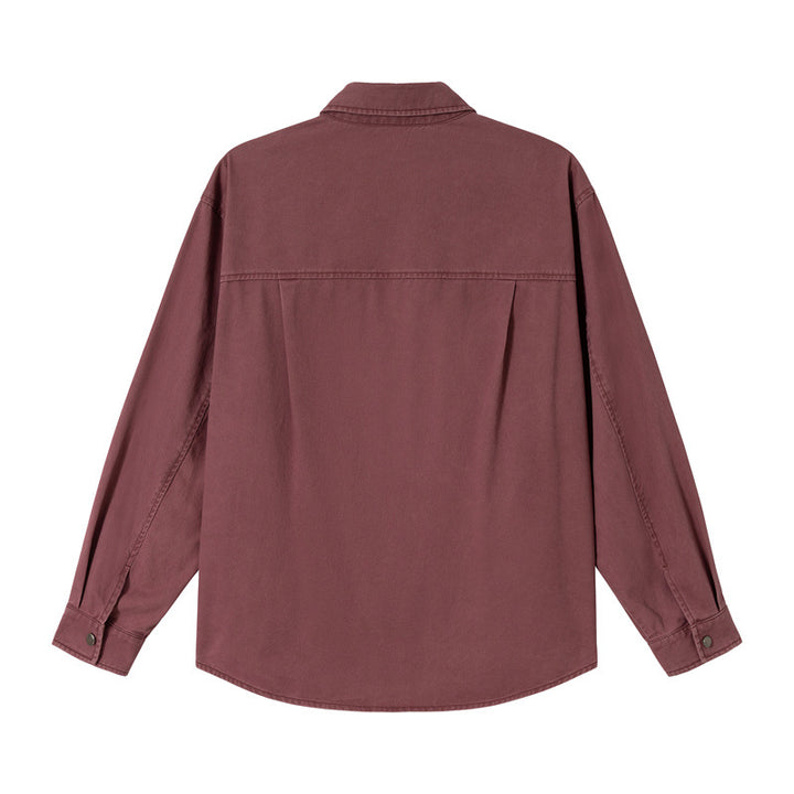 Women's relaxed shirt jacket made of cotton twill with asymmetric breast pocket Mune Fashion
