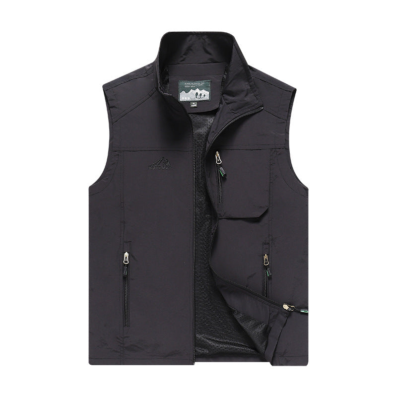Men's Lightweight Multifunctional Softshell Vest with Breathable Mesh Lining and Zipper Pockets Mune Fashion