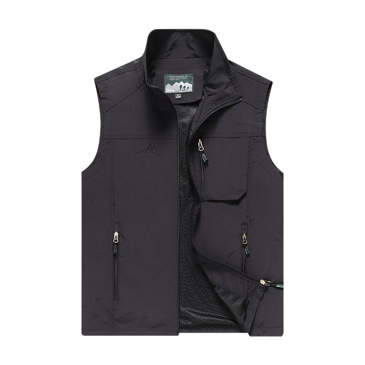 Men's Lightweight Multifunctional Softshell Vest with Breathable Mesh Lining and Zipper Pockets Mune Fashion