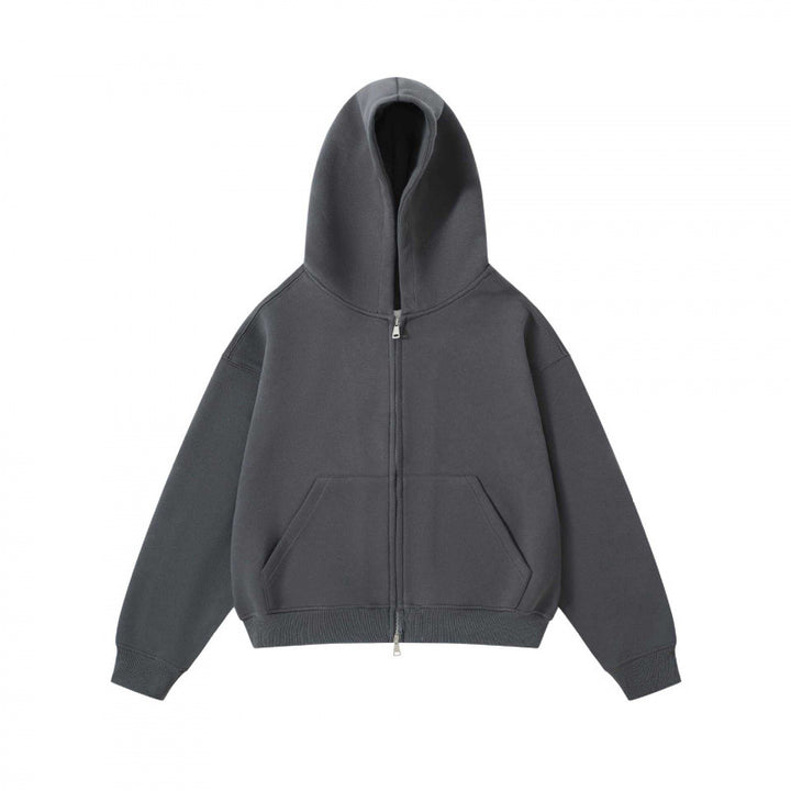 Unisex Oversize Hooded Zip Jacket made of heavy sweat quality with two-way zipper and kangaroo pocket Mune Fashion