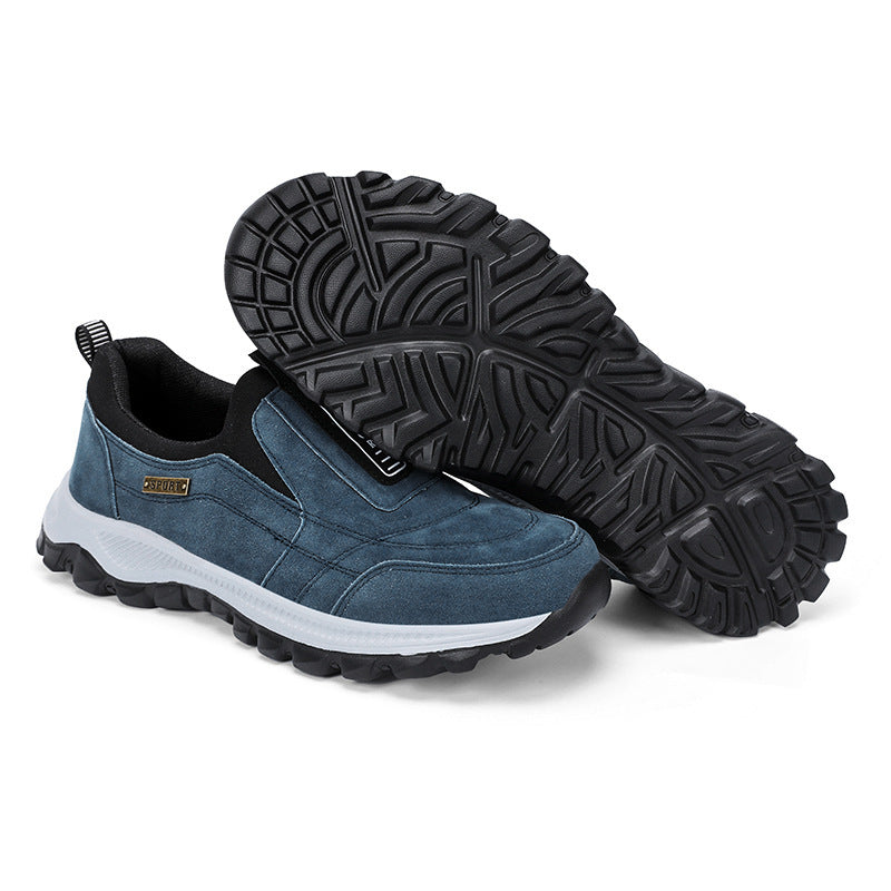 Men's slipper sneaker in suede leather look with non-slip tread sole Mune Fashion
