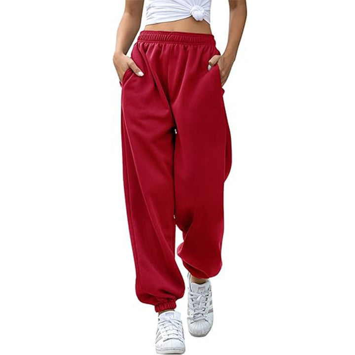 Ladies nan Cozy Sweat Palazzo Pants with high comfort waistband, integrated drawstring and gathered ankle cuffs Mune Fashion