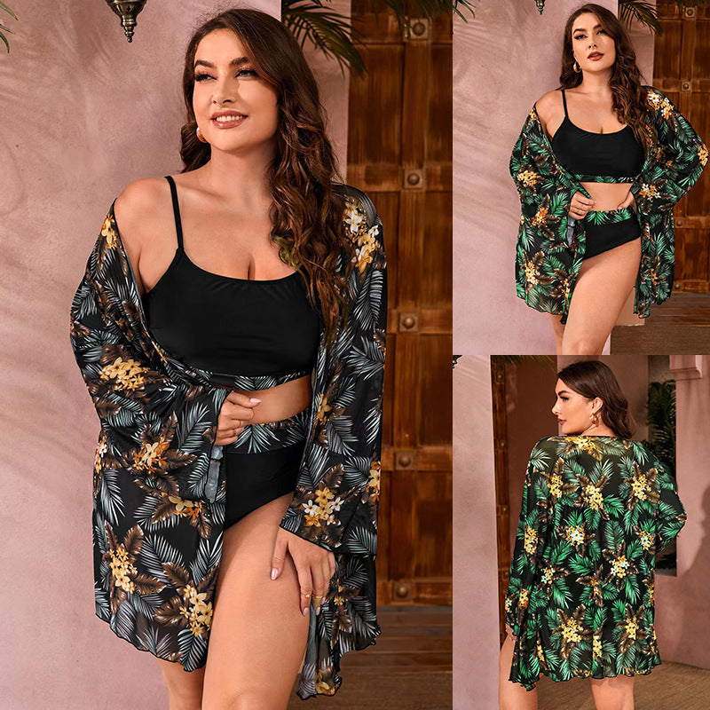 Women's bikini set with floral kimono and functional top Mune Fashion