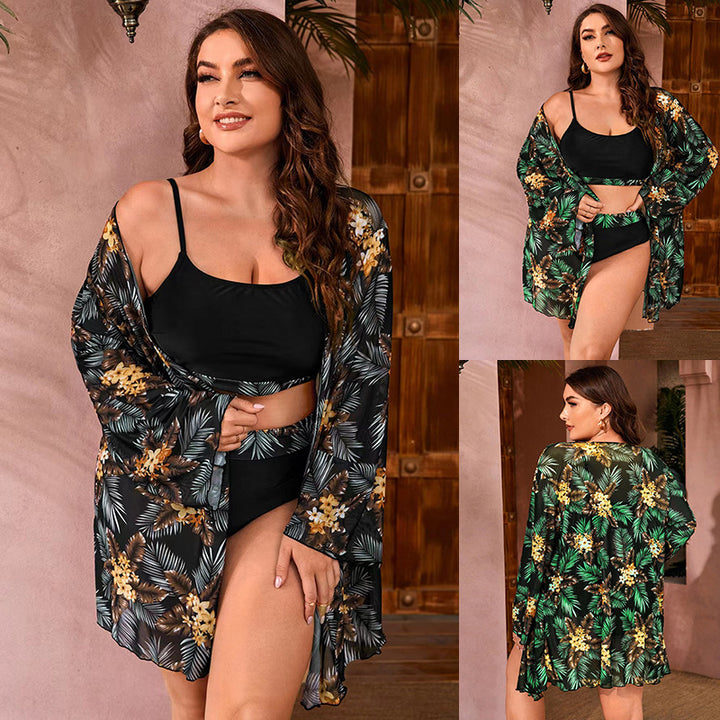 Women's bikini set with floral kimono and functional top Mune Fashion