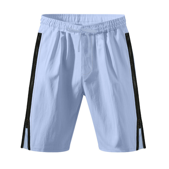 Men's lightweight training shorts with elastic drawstring waistband, side ventilation zippers, and slash pockets Mune Fashion