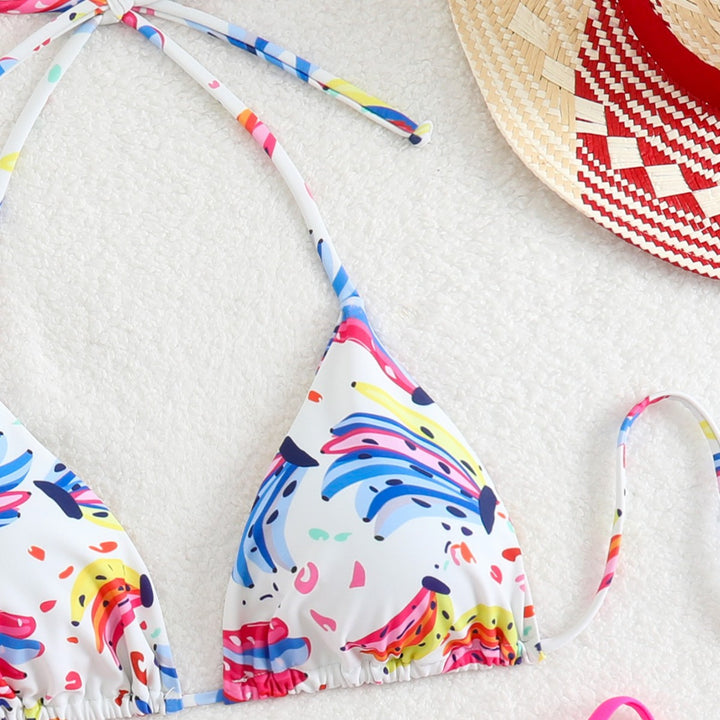 Women's triangle bikini with playful color design and adjustable straps Mune Fashion