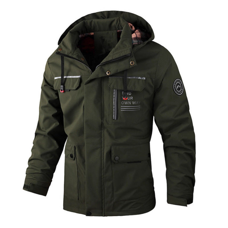 Men's water-repellent utility parka with hood, multiple pockets, and wind protection Mune Fashion
