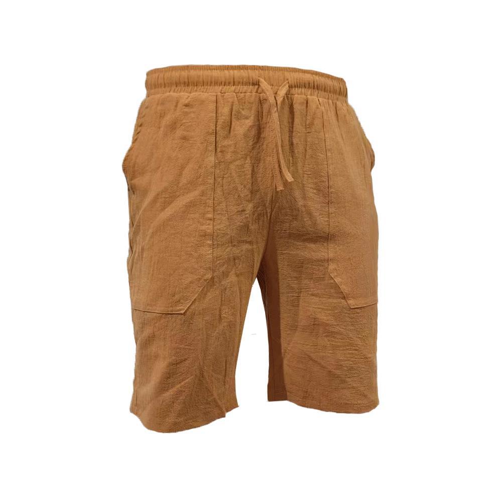 Men's casual travel Bermuda shorts with crinkle texture, adjustable drawstring, and large volume patch pockets Mune Fashion