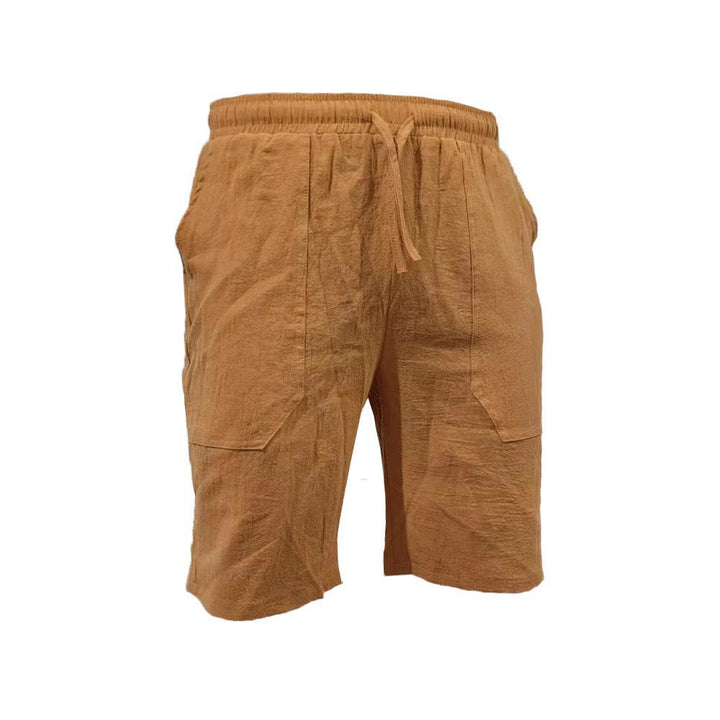 Men's casual travel Bermuda shorts with crinkle texture, adjustable drawstring, and large volume patch pockets Mune Fashion