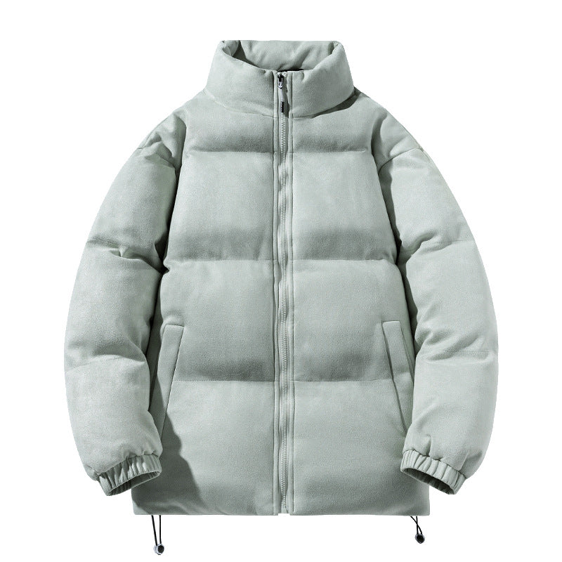 Men's wide block quilted jacket with padded thermal filling, high standing collar and drawstring hem Mune Fashion