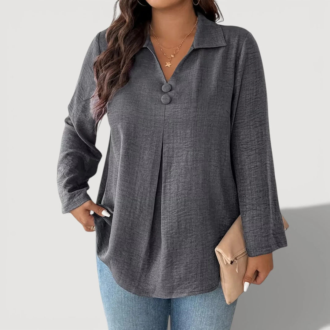 Women's Elegant Long Sleeve Shirt with Button Details