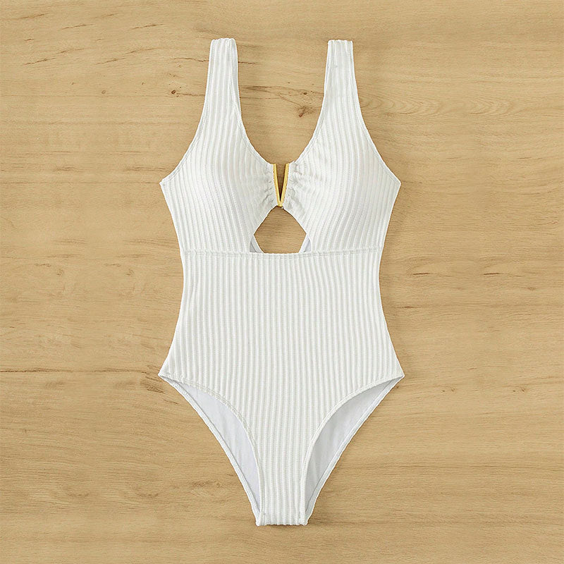 Women One-Piece Swimsuit with Tasteful Cut-Out Design Mune Fashion
