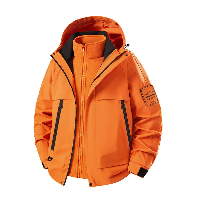 Men's multifunctional waterproof softshell rain jacket with removable fleece inner jacket Mune Fashion