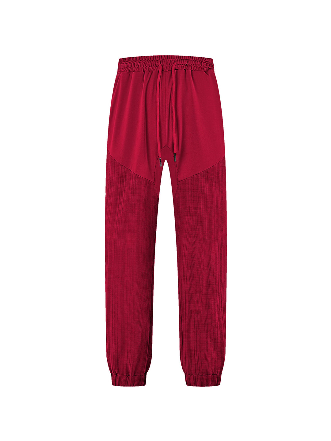 Men's slim-fit jogging pants with elastic drawstring waistband and textured knee panel Mune Fashion