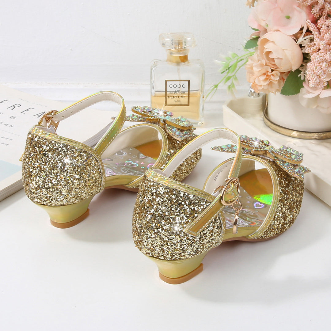 Girl Elegant Ballerina Sandals with Glitter and Rhinestones Mune Fashion