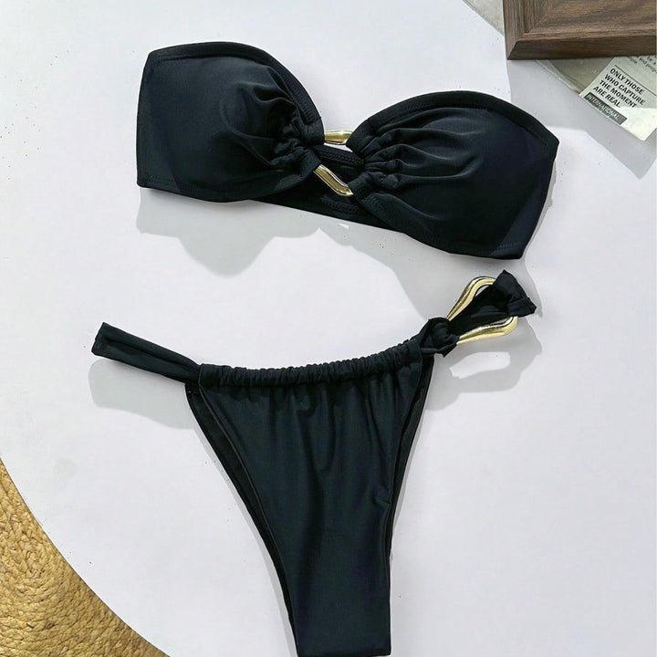 Women's bandeau bikini with decorative jewelry detail Mune Fashion