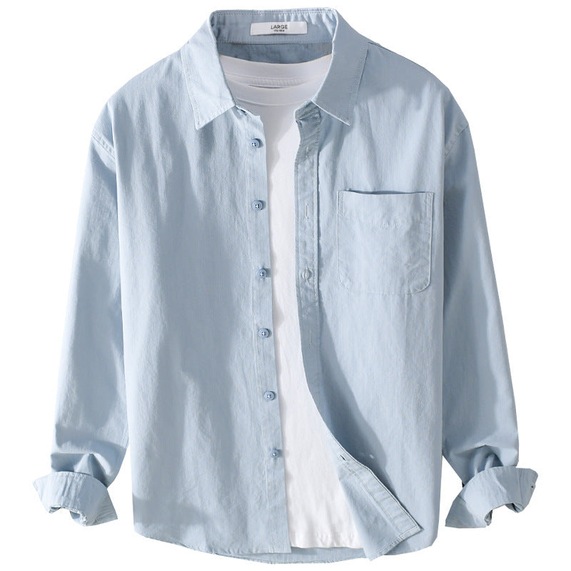 Men's Layered-Look Shirt Jacket made of Cotton Blend with Kent Collar and Chest Pocket Mune Fashion