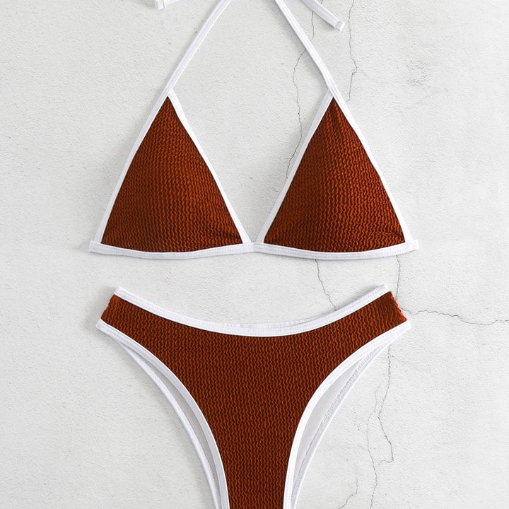 Ladies Triangle Bikini Set with contrasting trims Mune Fashion