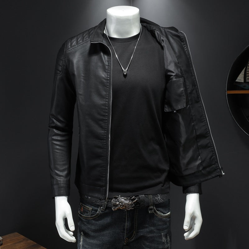 Men's Fashion Leather Jacket with Quilted Details Mune Fashion