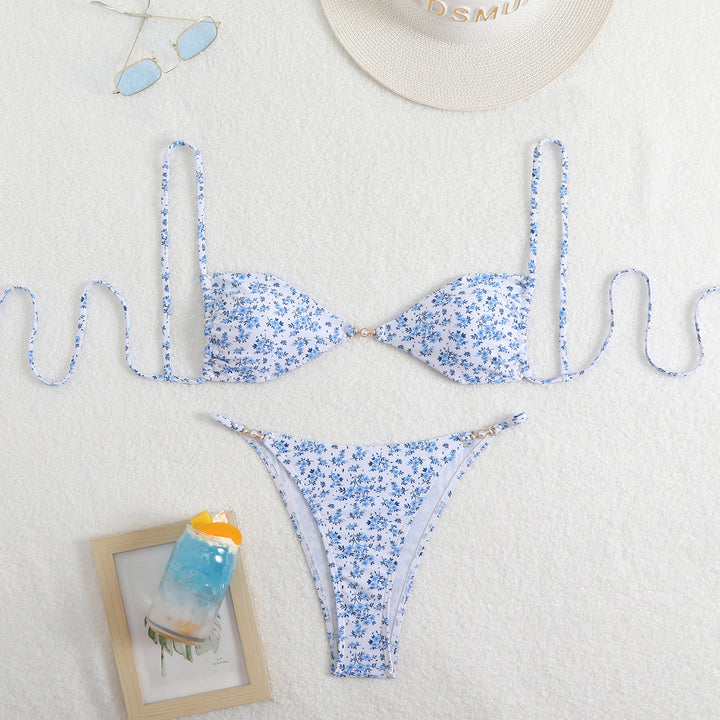 Women's bikini set with creative leopard pattern and elegant strap design Mune Fashion