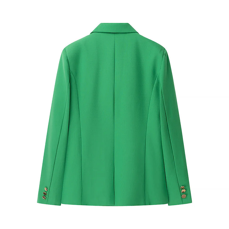 Women’s slightly tailored single-button blazer with shawl collar and flap pockets Mune Fashion