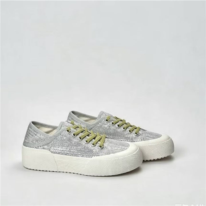 Women's platform sneakers with knitted upper material and thick platform sole Mune Fashion