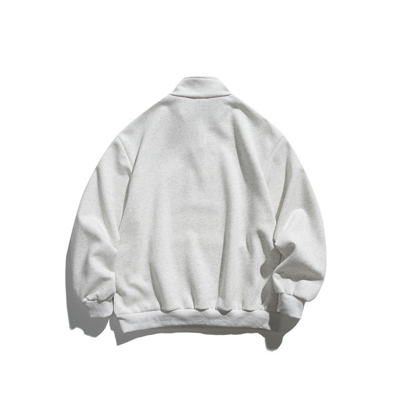 Unisex Oversize-Fleece-Halfzip-Sweatshirt with Stand-Up Collar and Kangaroo Pocket Mune Fashion