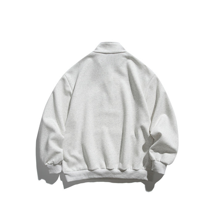 Unisex Oversize-Fleece-Halfzip-Sweatshirt with Stand-Up Collar and Kangaroo Pocket Mune Fashion