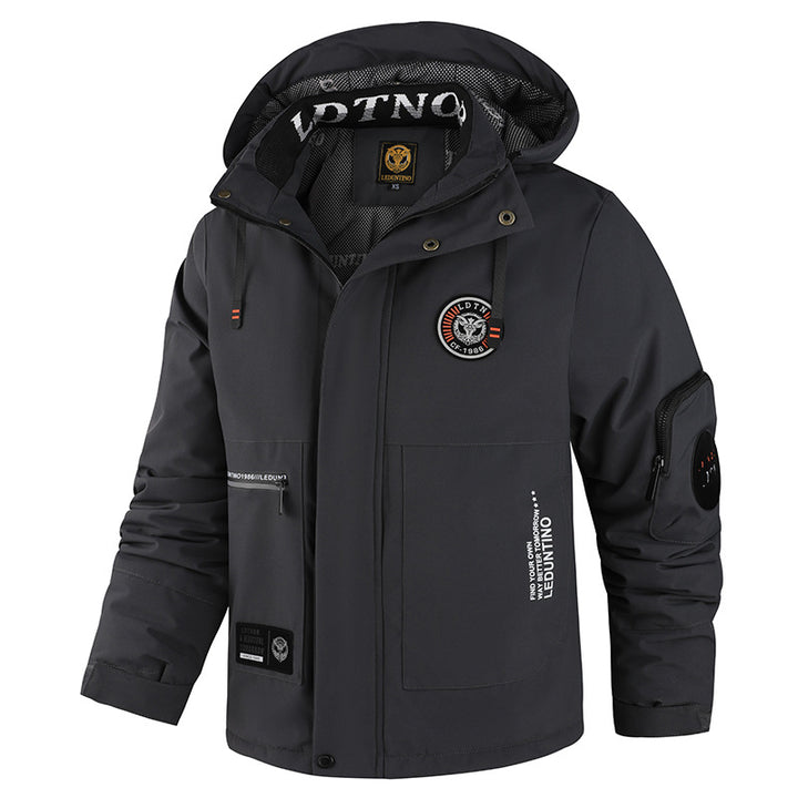 Men's windproof insulated field jacket with hood and multifunctional zip pockets Mune Fashion