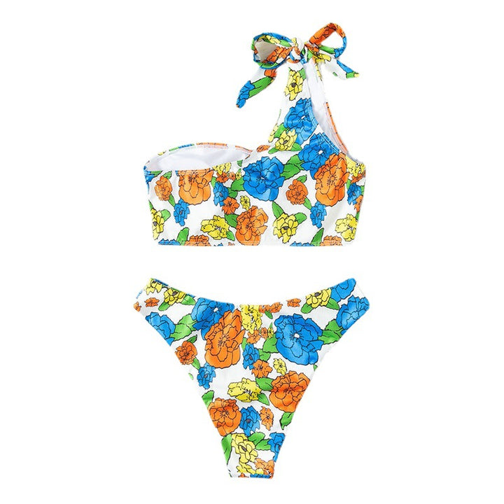 Women's One-Sided Bikini with Floral Design Mune Fashion