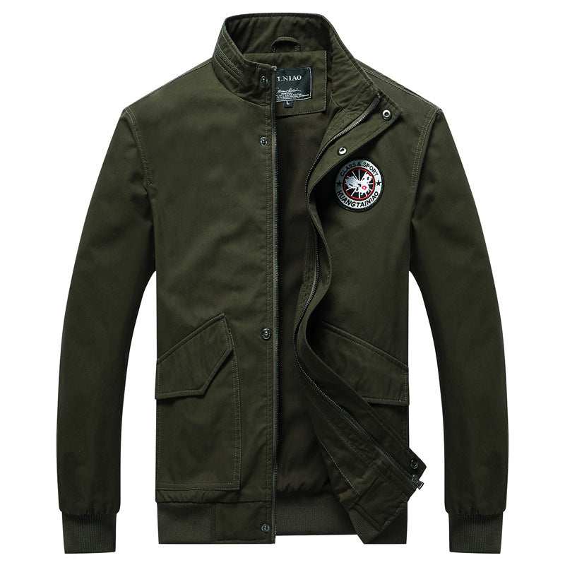 Men's transitional jacket in field-bomber mix with stand-up collar and multifunctional flap pockets Mune Fashion