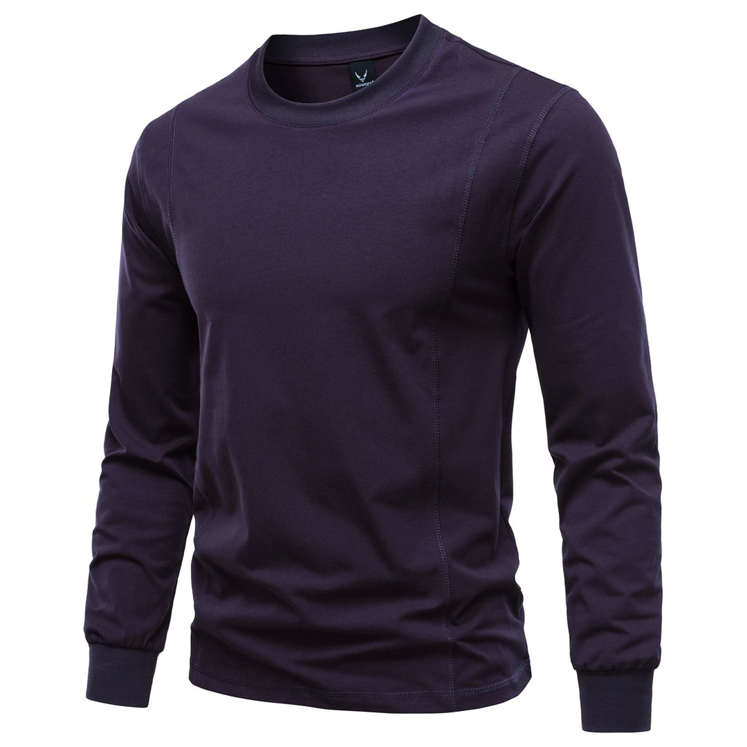 Men's long sleeve shirt made of stretch cotton blend with crew neck and flat seams Mune Fashion