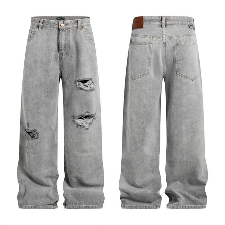 Women's wide high-waisted jeans in palazzo cut with destroyed details Mune Fashion