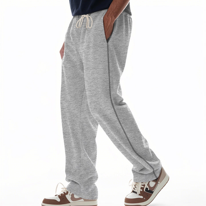 Men's casual jogging pants with drawstring and side decorative stripe Mune Fashion
