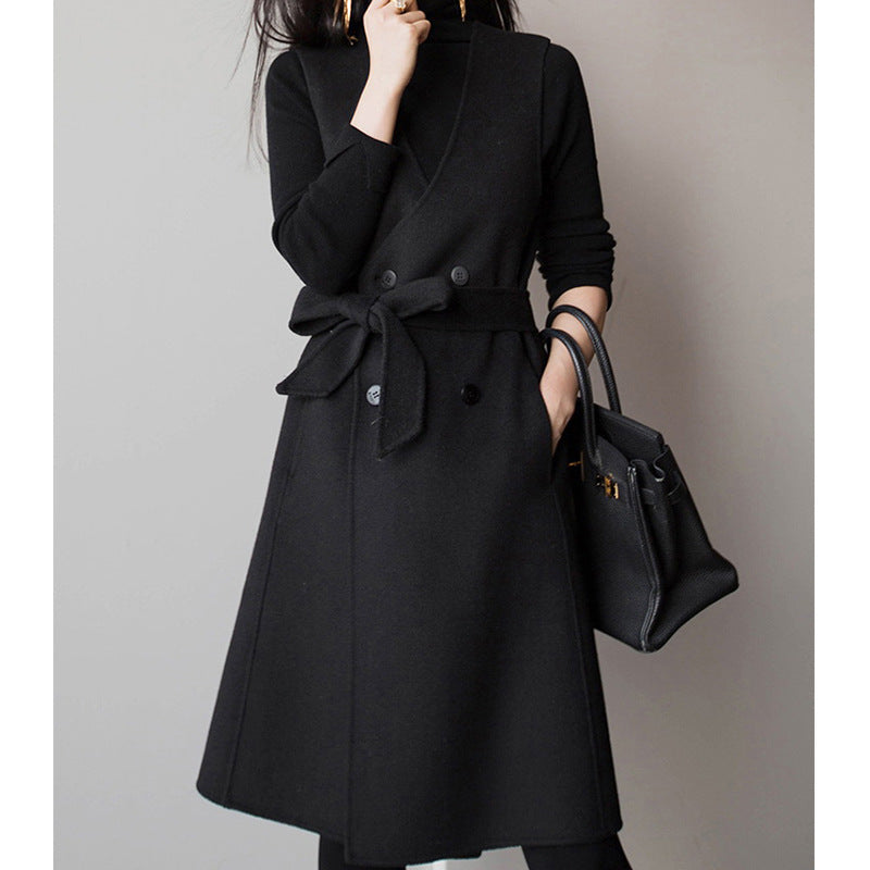 Women's Elegant Transitional Jacket with Waist Belt Drune